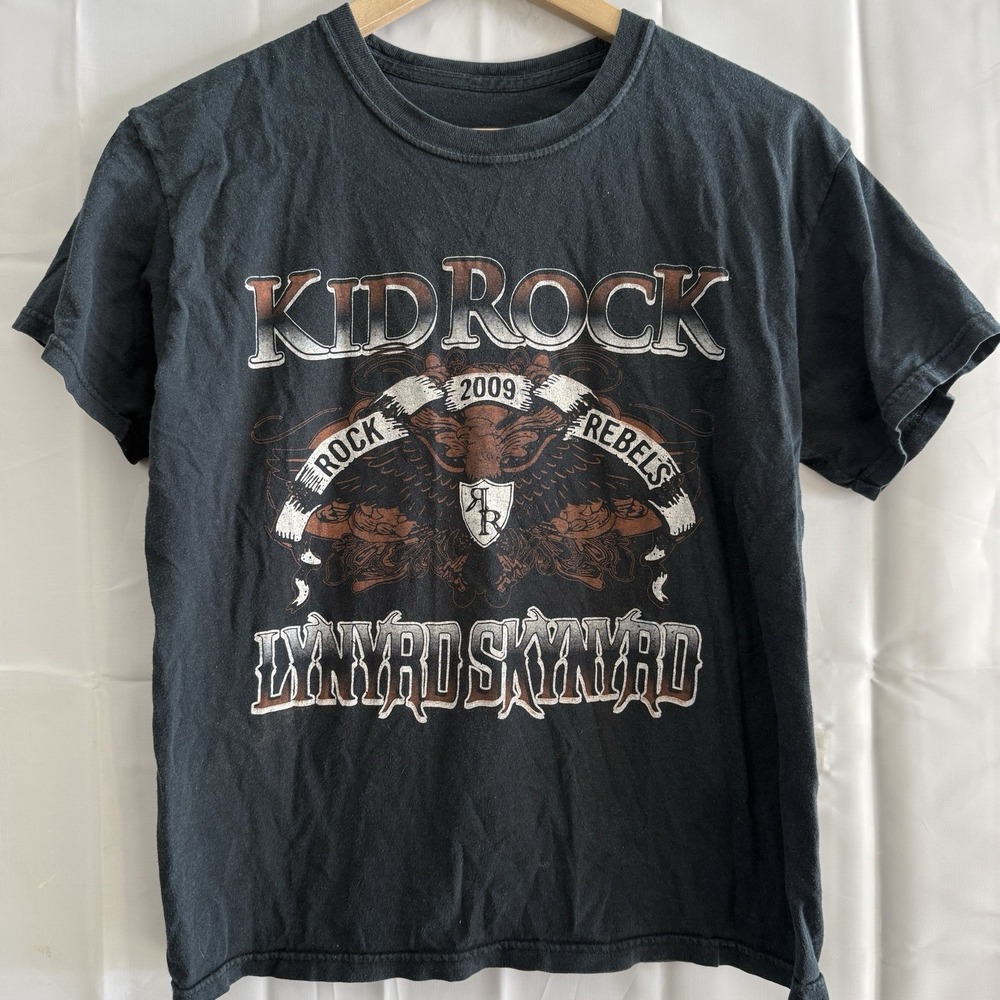 Lynyrd Skynyrd Kid Rock 2009 Rock Rebels M Black Concert T-Shirt Rock Roll